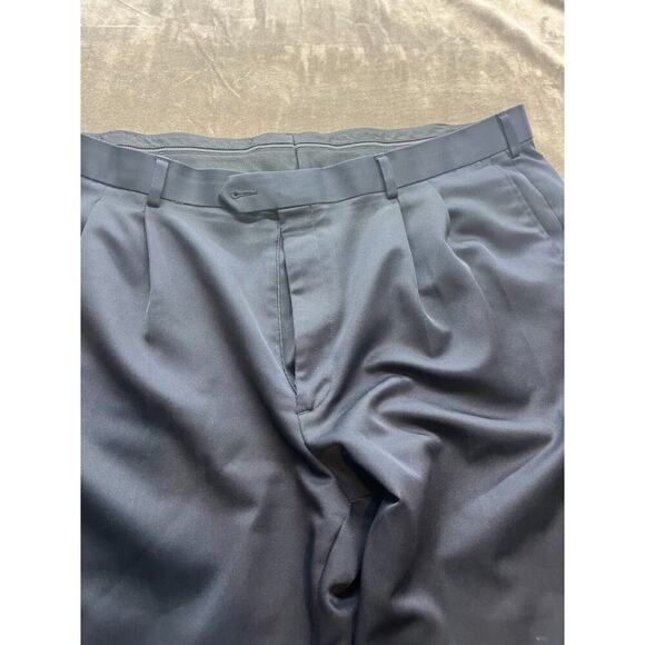 Roundtree Yorke Pants Mens 42x29 Blue Travel Smart Flat Front Classic‎ Fit - Picture 4 of 7